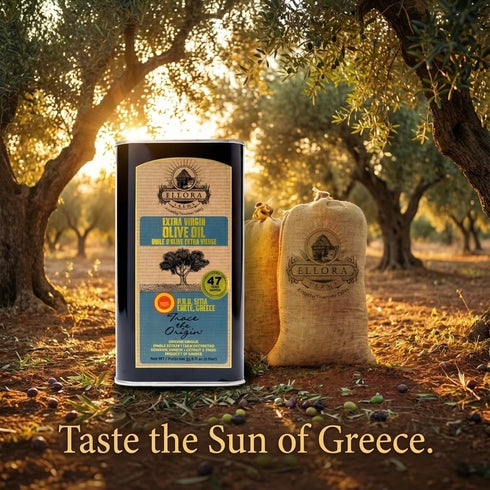 1 (33.8 oz.) Ellora Farms, Greek Extra Virgin Olive Oil, Certified PDO SITIA, Single Estate, Single Origin, High