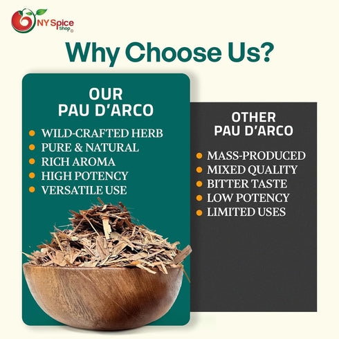 2 NY Spice Shop Pau D'arco/Ipe Roxo - Cut & Sifted - Pound Pau Darco Tea Bark - Pau Darco Herb - Herbal Tea - Inner