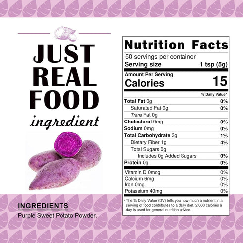 Zorvita 8.82 Oz, 250g Purple Sweet Potato Powder Natural Purple Superfood Color Powder, Vegan, Gluten-Free, Non-GMO, No