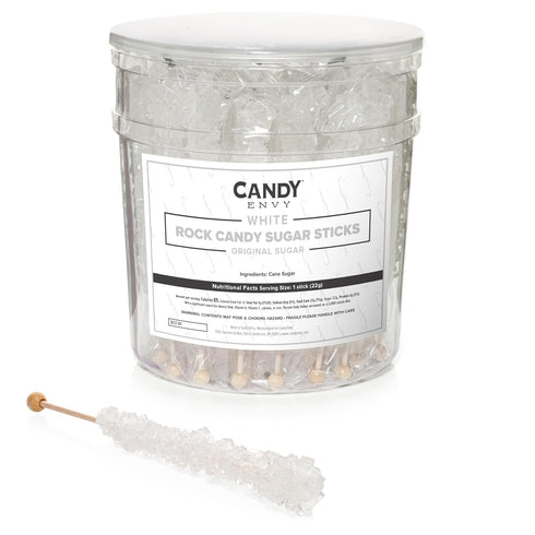 White Rock Candy Sugar Sticks - Original Sugar Flavored - 36 Individually