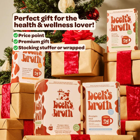(5-Pack) Beck's Broth Protein Hot Chocolate | Made w/Pasture Raised Bone Broth Powder | Dairy Free, Gluten Free | High