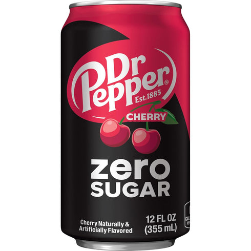 12 oz 12 pack Dr Pepper Cherry Zero Sugar Soda, fl cans