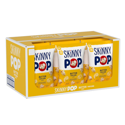 SkinnyPop Popcorn, Butter, Made with Real Butter, Whole Grain Snack, 4.4oz Bags