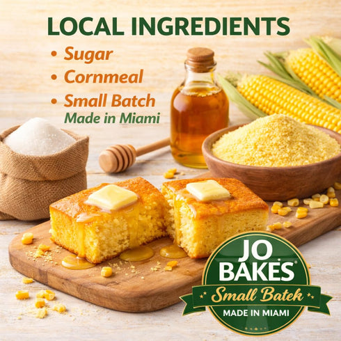 JO BAKES 8 Count Cornbread Slices Individually Wrapped Grab & Go Lunchbox Treat, Southern Bakery Style