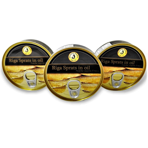 Brivais Vilnis Riga Smoked Sprats in Oil 5.6 oz - Pack of