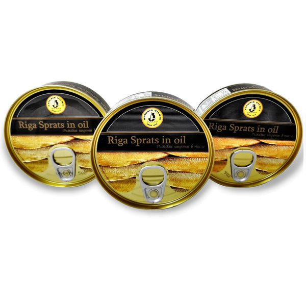 Brivais Vilnis Riga Smoked Sprats in Oil 5.6 oz - Pack of