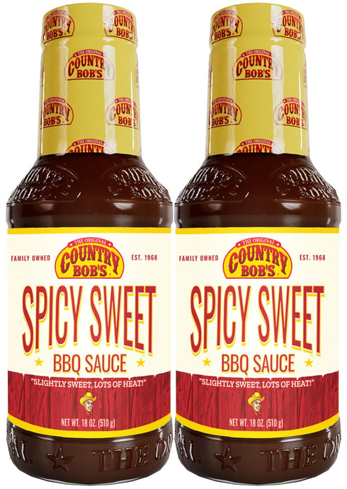 Country Bob's Spicy Sweet BBQ Sauce, Slightly Sweet with Bold Heat, Flavorful