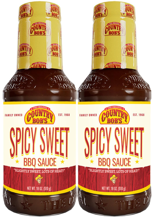 Country Bob's Spicy Sweet BBQ Sauce, Slightly Sweet with Bold Heat, Flavorful