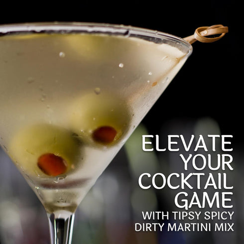 12.7 Oz (Pack 2) Tipsy Spicy Dirty Martini Mix - Savory and Spicy Martini Olive Juice for Dirty Martinis, Cocktail