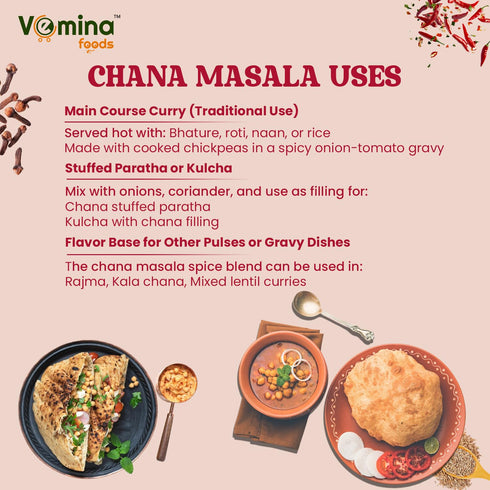 100g,Authentic VEMINA Chana Masala Powder Indian Chickpea Curry Spice Mix, Fresh, Aromatic & Flavorful