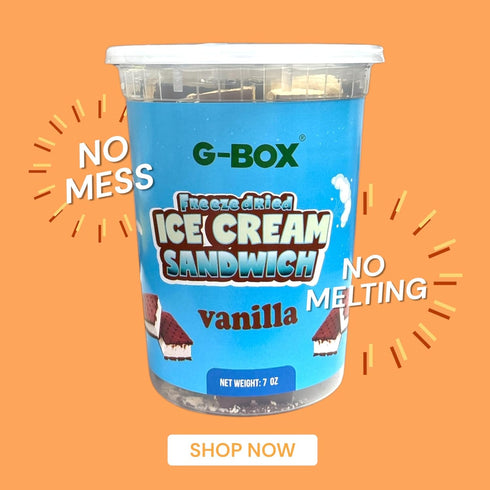 7 OZ) Backpacking G-BOX Freeze Dried Ice Cream Sandwiches (Vanilla, | Freeze Dried & Camping Food, NASA Space Dessert