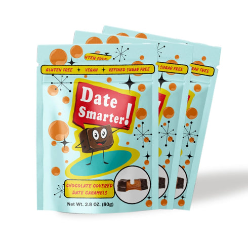 Date Smarter Chocolate Covered Date Caramels - Naturally Sweetened with Real Dates