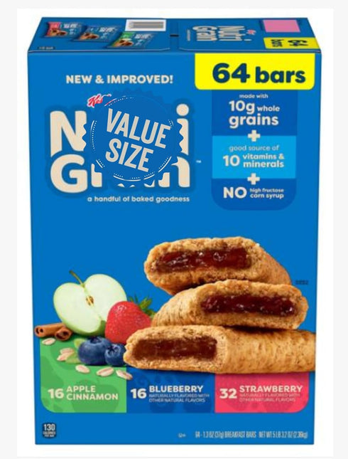 Generic Breakfast Bars, Variety Pack, 1.3 oz, 64 ct