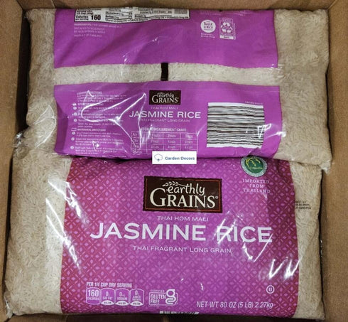 Generic 80oz 2.27kg Earthly THAI HOM MALI Jasmine Rice Thai Fragrant Long Grain, (Two Bags)