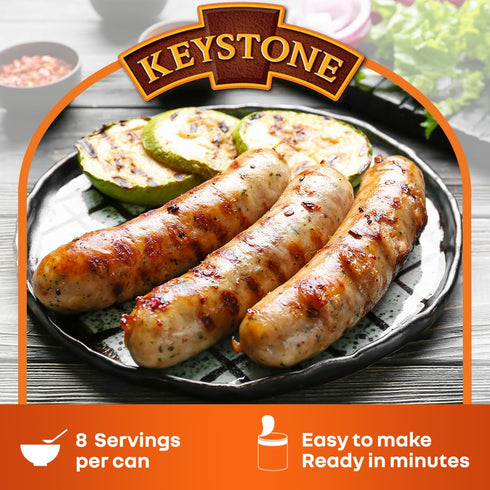 14.5 oz 5 Pack Keystone Meats All Natural Heat and Serve Canned Pork, Fully Cooked and Ready to Eat Shelf Stable