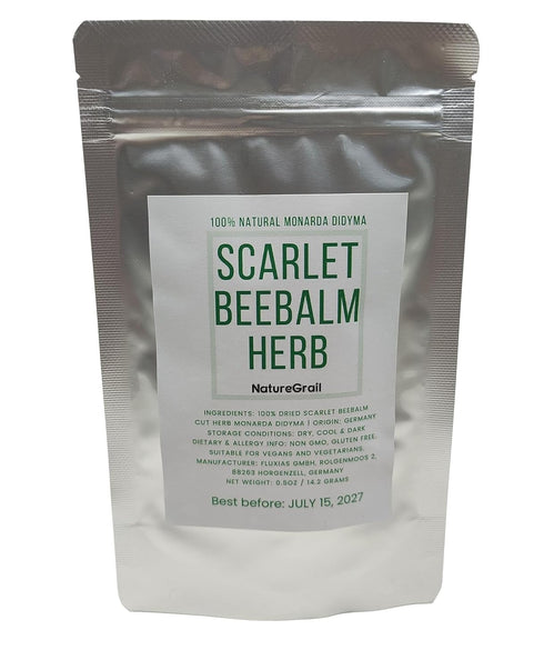 Scarlet Beebalm Herbal Tea - Mountain Balm Herb with Flowers - 100% Monarda Didyma, Cut & Dried - 0.5oz/14.2g