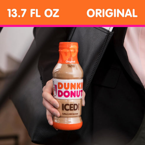 13.7 oz, 12 Pack Dunkin' Original Iced Coffee Bottle, fl