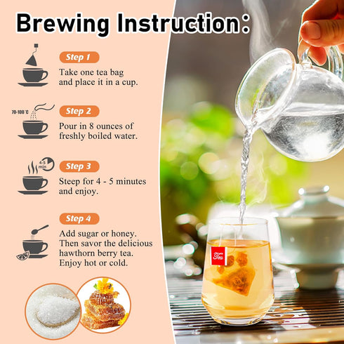 Oryvox 100 Immunity, (Pack 2) Hawthorn Berry Tea, Tea bags, Natural Hawthorn Berries -Aid Digestion, Boost Relaxation