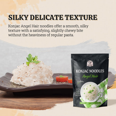 52USA 52.8 Oz (1500 6 Pack Konjac Shirataki Noodle, Angel Hair, Low Carb Pasta g), Keto and Paleo Friendly, Sugar Free