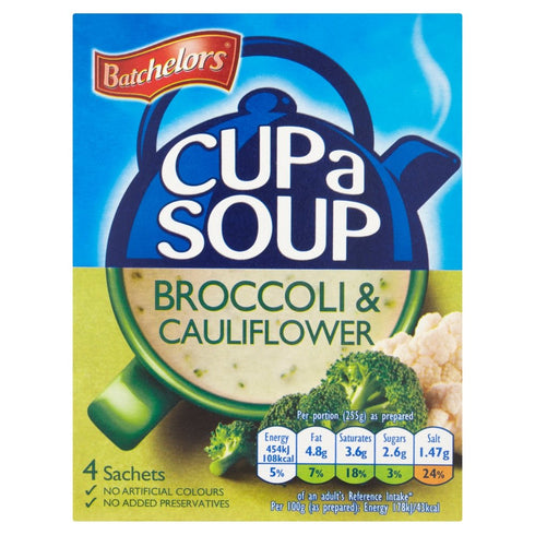 Batchelors Cup a Soup Creamy Broccoli & Cauliflower, 4 per pack - 101g