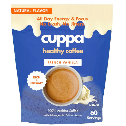 Cuppa French Vanilla Coffee - Great tasting medium roast with mushrooms, adaptogens
