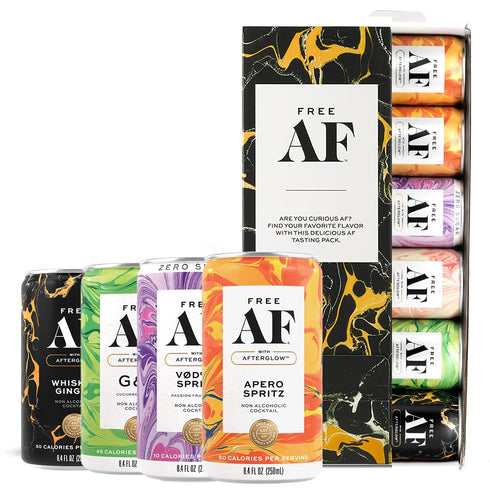 AF Drinks Non-Alcoholic Tasting Pack | Alcohol Alternative Sparkling Cocktails with AFTERGLOW