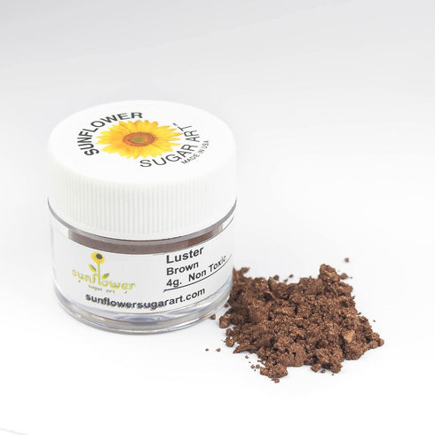 Brown Edible Luster Dust - Food Grade Powder for Decorating, Fondant, Baking (4 Grams)