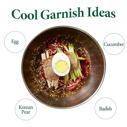 4 Wang Korean Cold Noodle Hamheung Mul Naengmyeon, Sweet and Tangy, Servings