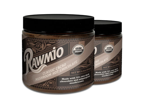 Rawmio Organic Classic Cacao Mushroom Hot Chocolate - Vegan, Kosher, Low-Fat and