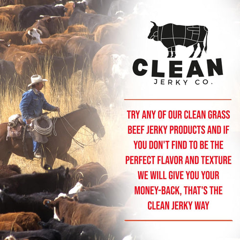 Clean Jerky Co . Grass Fed Beef Jerky | Sweet & Spicy - Very Mild Flavorful Protein Snack | No MSG, No Artifcial
