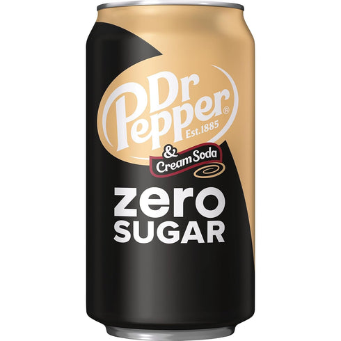 12 oz. 12 Pack (Pack 2) Dr Pepper and Cream Soda Zero Sugar Soda, fl. Cans