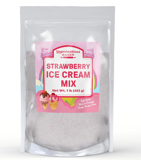 Unpretentious Strawberry Soft Serve Ice Cream Mix, 1lb, Rich & Creamy, Homemade