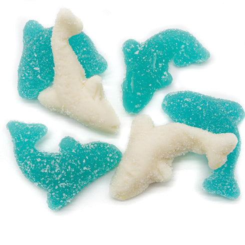 Gummy 8 oz Guatemalan Sharks Gelatin Based, Perfectly Chewy, Cranberry Flavored, Jelly Fruit Candy Bulk in Resealable