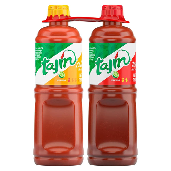 Bundle of Tajin Fruity Chamoy Sauce 15.38oz and Mild Hot Sauce 15.38oz (Pack of 2)