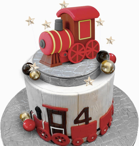JeVenis Christmas Train Cake Decoration Train Cake Topper Train Theme Birthday Decorations Baby Shower Party Supplies