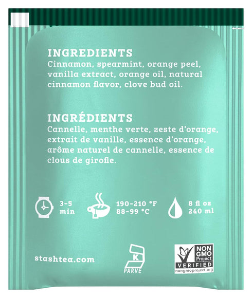 100 Count PACKAGING) Stash Tea Christmas Eve Herbal Tea - Caffeine Free, Non-GMO Project Verified Premium Tea with No