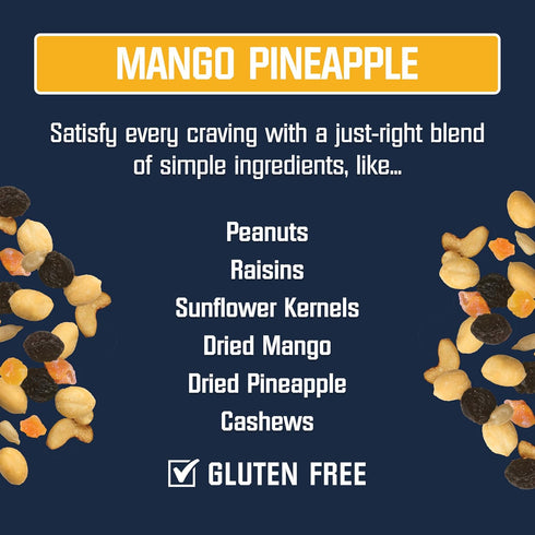 1.5 oz Packs (Pack 72), Kars Nuts Unsalted Mango Pineapple Trail Mix, Grab & Go Bags, Individual Snack of Gluten-Free