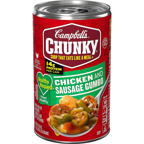 Generic Chunky Soup, Healthy Request Chicken and Sausage Gumbo, 18.8 Oz Can (Pack