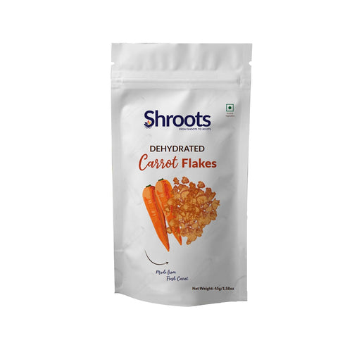 SHROOTS Dehydrated Carrot Flakes Air Dried Dehydrated Vegetable, Gluten Free, Pure Veg,
