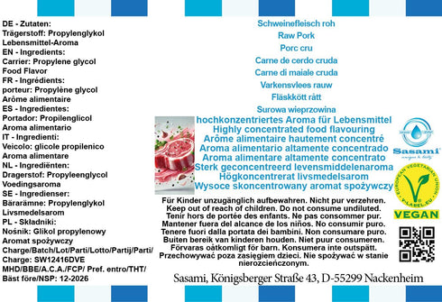 10ml Raw Pork Flavor Concentrate - Vegan - Sasami