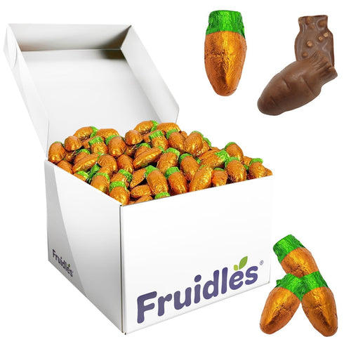 The Dreidel Company Easter Carrots Chocolate, Multicolored Foil Wrapped Milk Chocolate In