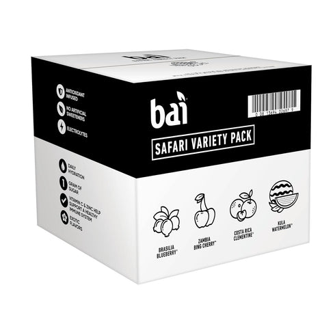 Pack, 18 oz 12 pack Bai Flavors Variety Antioxidant Infused Water Beverage, with Vitamin C and No Artificial