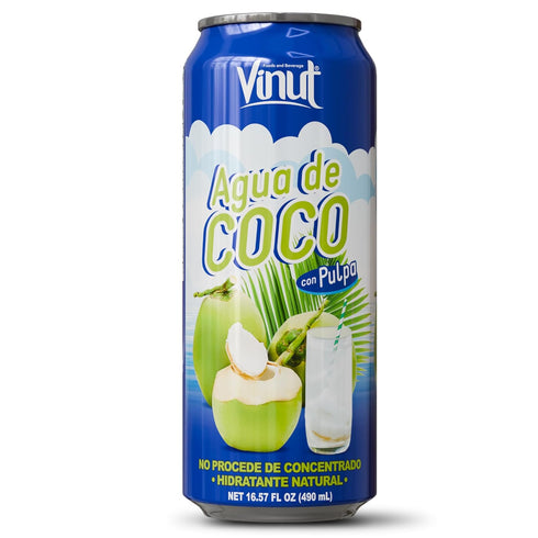 (16.57 oz, Pack 12), Vinut Original Coconut Water Drink With Pulp fl of Hydrate Naturally, Fresh, High Calcium
