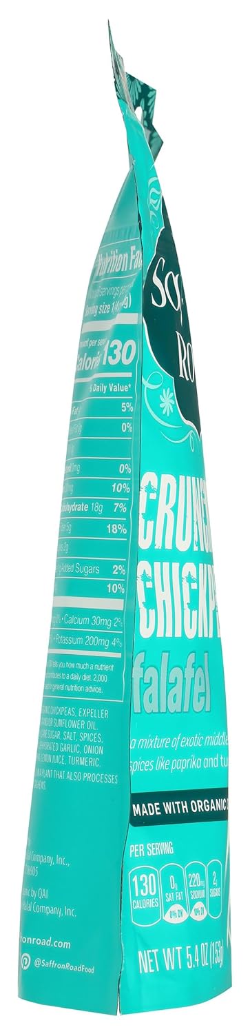 6 Saffron Road Organic Crunchy Chickpeas, Falafel, Ounce