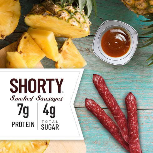 7g 5 oz. Duke's Pork Teriyaki Smoked Shorty Sausages, Protein Per Serving