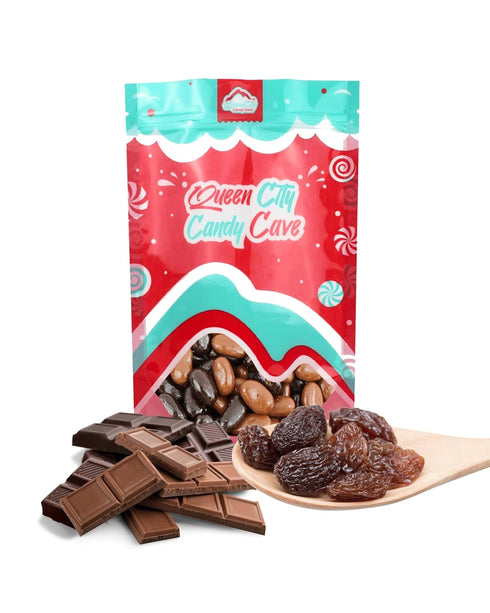 (1 Chocolate Covered Raisins Medley Mix, Bulk Chocolate Covered Plump Candy Raisins by Queen City Candy Cave Pound)