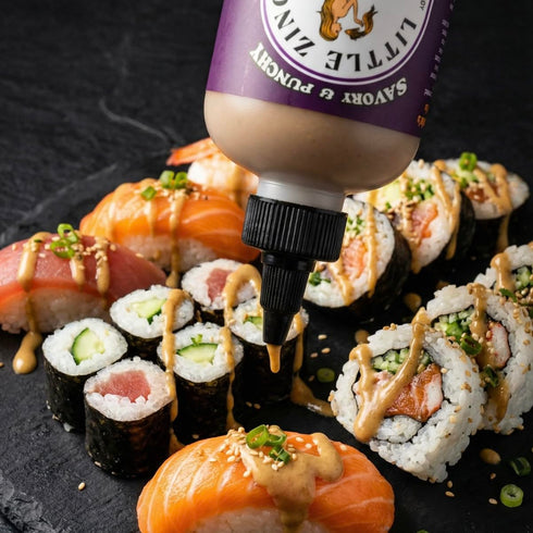 10 oz Little Zing Danish Mustard Garlic Miso Gourmet Mustard Sauce with Umami Flavor & Horseradish Kick All-Natural, No
