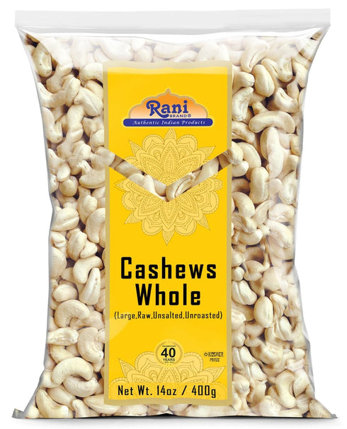 Rani Raw Cashews Whole (uncooked, unsalted) 14oz (400g) ~ All Natural, No