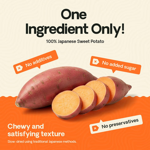 HOSHIMO 100% 10.6 oz Japanese Dried Sweet Potato Snack, No Added Sugar, High Fiber, Gluten Free, Natural, Low GI