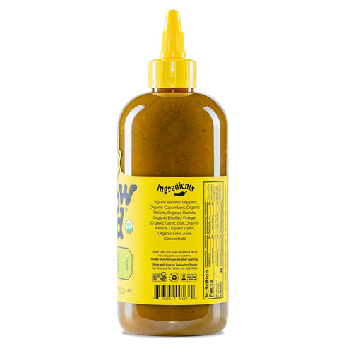 Yellowbird Organic Serrano Hot Sauce, 19.6 oz Tabletop Size (Kinda Hot | 1 Bottle | Made in Texas)
